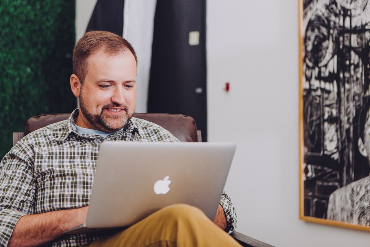 Man working on laptop